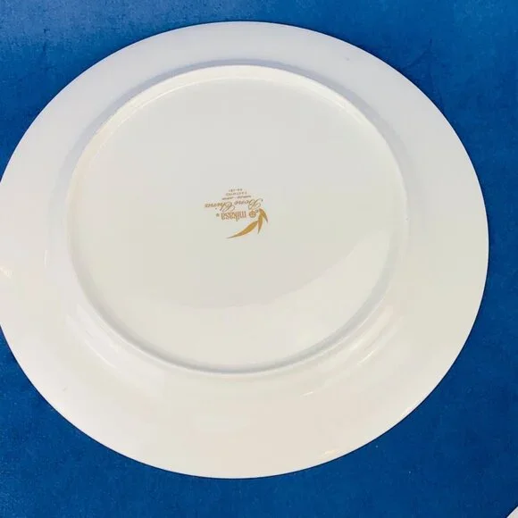 Mikasa EASTWIND Oriental Rust Floral Gold Trim Bone China Plates Place Set of 3 - Picture 7 of 9